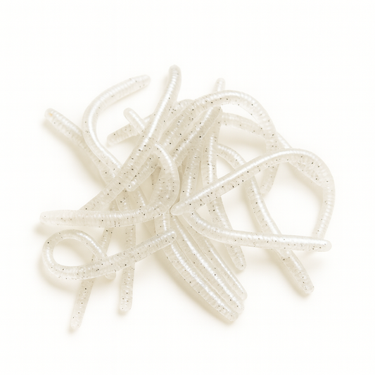 White rubber bands with glitter on a white background